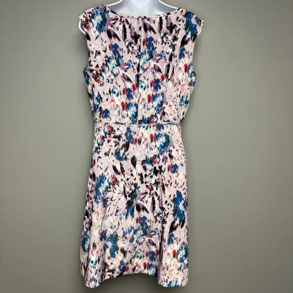 J. Crew Lavender‎ Purple Watercolor Wedding Guest Retro A-Line Dress Sz 8